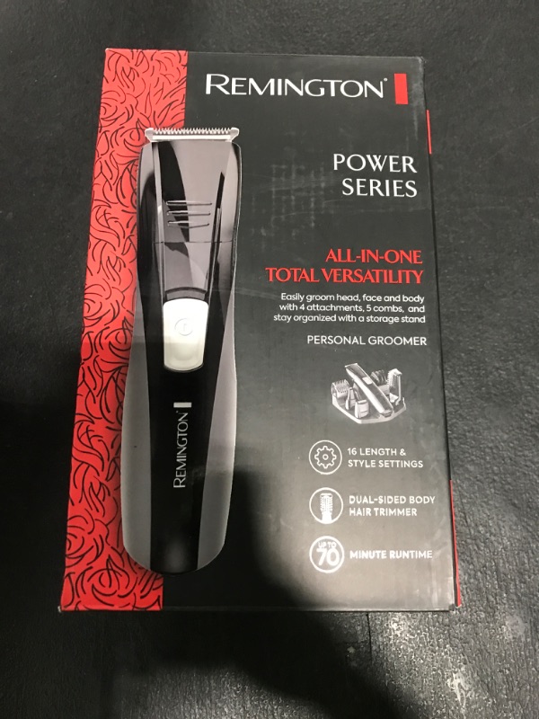 Photo 1 of Remington Head to Toe Advanced Rechargeable Powered Body Groomer Kit, Beard Trimmer (10 Pieces), 6.3 Inch, Black
