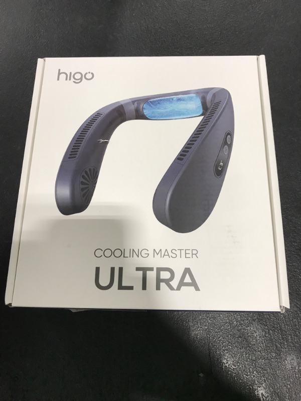 Photo 1 of HIGO CoolMaster Ultra Neck Fan, Neck Air Conditioner, 2-in-1 Cooling Neck Fan Portable Rechargeable, Wearable Personal Fan, 5500mAh Large Battery, Ergonomic Design, Frost White