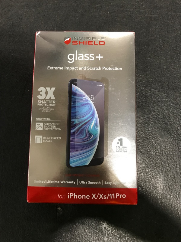 Photo 1 of ZAGG InvisibleShield Glass+ Screen Protector – High-Definition Tempered Glass Made For Apple Iphone 11 Pro – Impact & Scratch Protection