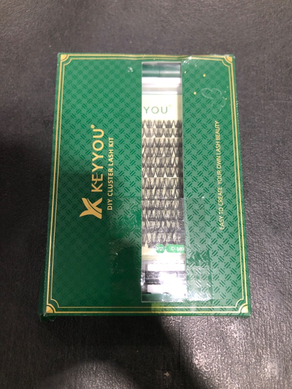 Photo 1 of DIY Lash Extension Kit KEYYOU 144pcs Lash Clusters Eyelash Extension Kit with Mascara Brush Bond and Seal Lash Glue Remover Lash Applicators Lash Brush Clean Pad for DIY Lash Extensions (Y01 Kit)