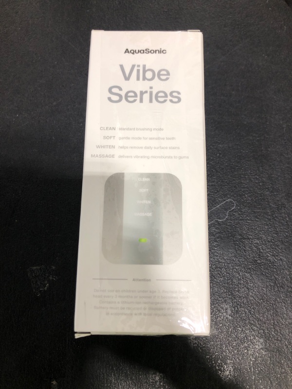 Photo 1 of Aquasonic Vibe Series Ultra-Whitening Toothbrush – ADA Accepted Electric Toothbrush - 8 Brush Heads & Travel Case – 40,000 VPM Motor & Wireless Charging - 4 Modes w Smart Timer – Optic White