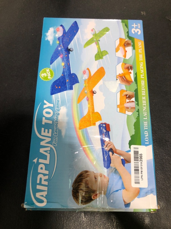 Photo 1 of Fuwidvia 3 Pack Airplane Launcher Toys, 13.2'' LED Foam Glider Catapult Plane Toy for Boys, 2 Flight Modes Outdoor Flying Toys Birthday Gifts for Boys Girls 4 5 6 7 8 9 10 11 12 Year Old