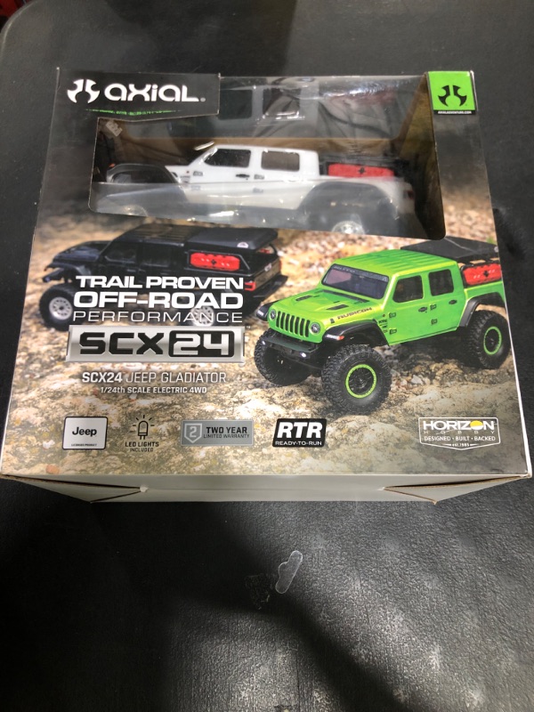Photo 1 of Axial RC Truck SCX24 Jeep Gladiator 4 Wheel Drive Rock Crawler Brushed RTR Nothing Needed to Complete Ready-to-Run White AXI00005V2T4, Remote Control Car, RC Car, RC Crawler