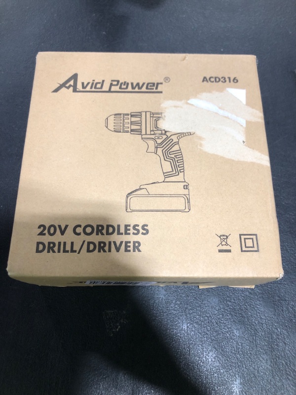 Photo 1 of AVID POWER 20V MAX Lithium lon Cordless Drill Set, Power Drill Kit with Battery and Charger, 3/8-Inch Keyless Chuck, Variable Speed, 16 Position and 22pcs Drill Bits (Red)