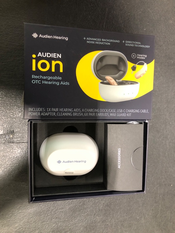 Photo 1 of Audien ION Wireless Rechargeable OTC Hearing Aid, Premium Comfort Design and Nearly Invisible
