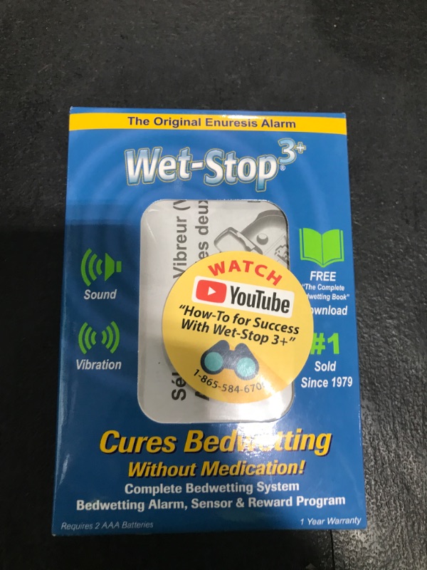 Photo 1 of Wet-Stop 3 Blue Bedwetting Enuresis Alarm with Loud Sound and Strong Vibration for Boys or Girls, Proven Solution for Bedwetters