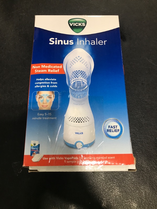 Photo 1 of Vicks Sinus Inhaler - Non-Medicated Steam Relief for Allergies, Congestion, Cough & Colds, Vocal Steamer, Soothes Nasal & Throat Passages, Works with VapoPads (1 Included), FSA & HSA Eligible