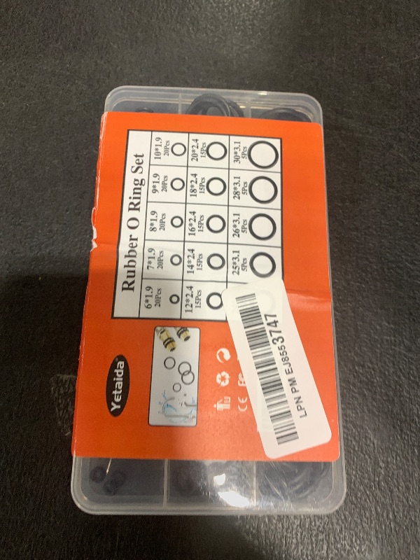 Photo 1 of 200pcs Rubber O Rings Kit, 15 Sizes 6-30mm Silicone Gasket Sealing O-Ring Assortment Set, for Plumbing, Automotive and Faucet Washers, Air or Gas Connections, Resist Oil and Heat O-Rings with Box