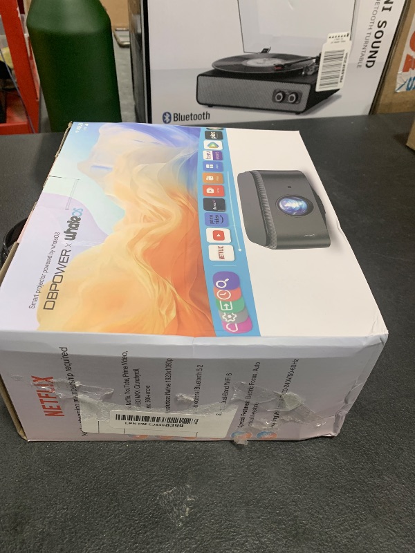 Photo 1 of [2025 Netflix-Official | 386+ Built-in Apps] DBPOWER E2 Smart Projector with WiFi and Bluetooth, Mini Projector 4K Support with Netflix, Youtube, Disney+, Hulu, Max, Crunchyroll w Portable Case