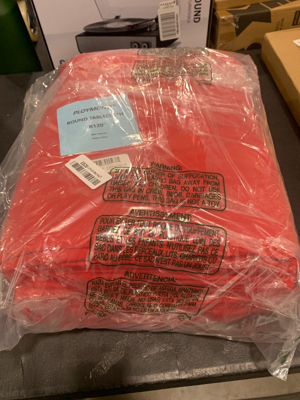 Photo 1 of PLOYMONO 6 Pack Red 120 inches Round Tablecloths, Reusable and Washable Bulk Linen Table Clothes, Polyester Fabric Table Covers for Buffet Banquet Party Wedding Restaurant