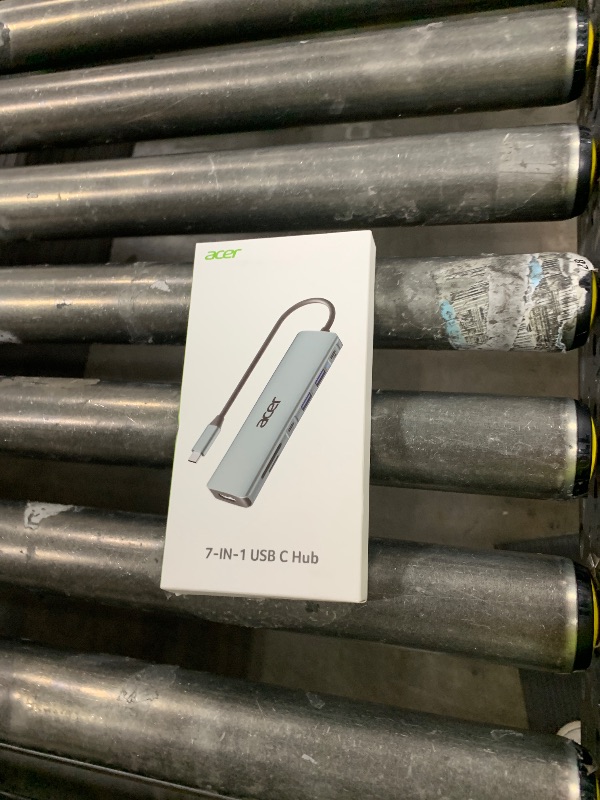 Photo 1 of Acer USB C Hub, 7 in 1 USB C to HDMI Splitter, 2 USBA 3.1 GEN1 and 5Gbps Type-C Data Port, Type C Adapter with 4K HDMI Port, PD 100W Charging, SD Card Reader, for Laptop, PC, Desktop and More