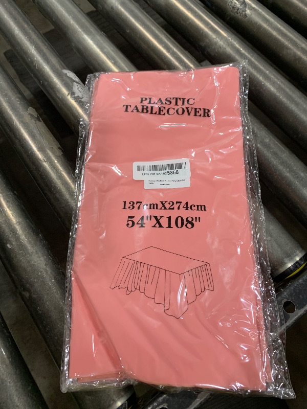 Photo 1 of Mulbozy 2 Pcs Blush Pink Plastic Tablecloth for Rectangle Table, 54 × 108 inches Disposable Blush Pink Party Table Covers for Birthday, Anniversary, Wedding, Fine Dining, Graduation Party Decoration