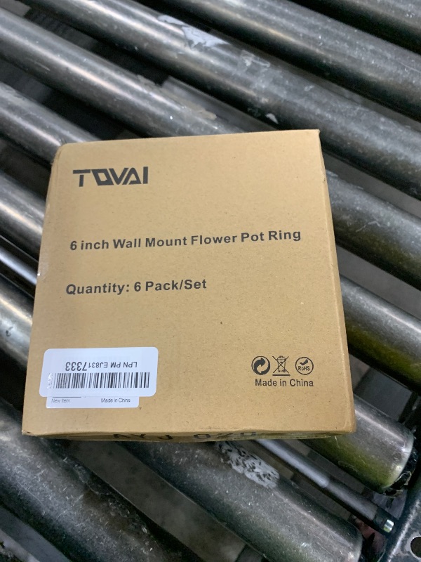 Photo 1 of TQVAI 6 inch Flower Pot Holder, Wall Planter Ring Hanger, Wall Mounted Pot Hook Bracket, 6 Pack, Black