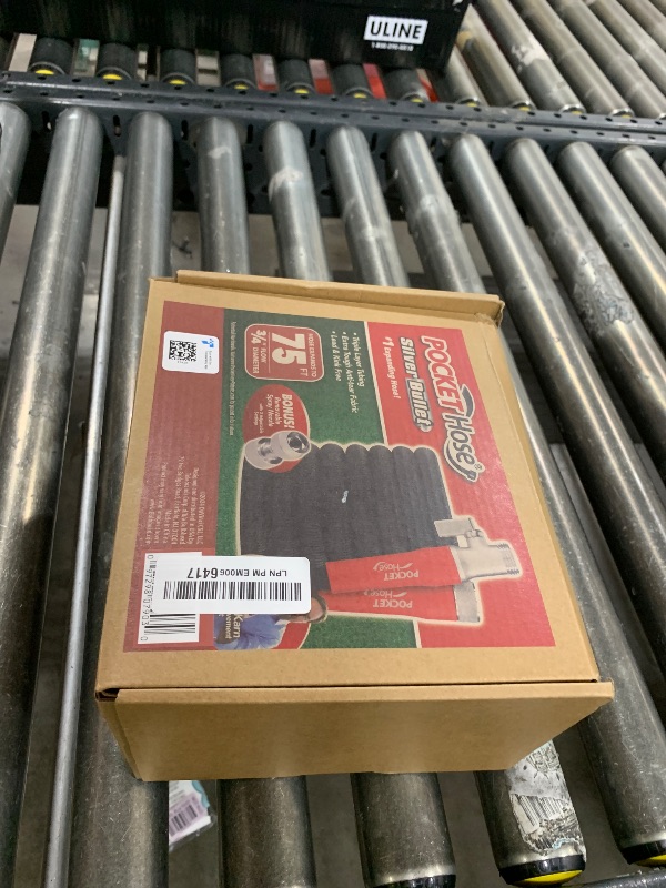 Photo 1 of Pocket Hose Silver Bullet 2.0 Expandable Garden Hose 75-FT with Turbo Shot Nozzle, AS-SEEN-ON-TV, Lead-Free, Solid Aluminum Connectors, Easy On/Off Valve, Kink-Free, Leak-Proof