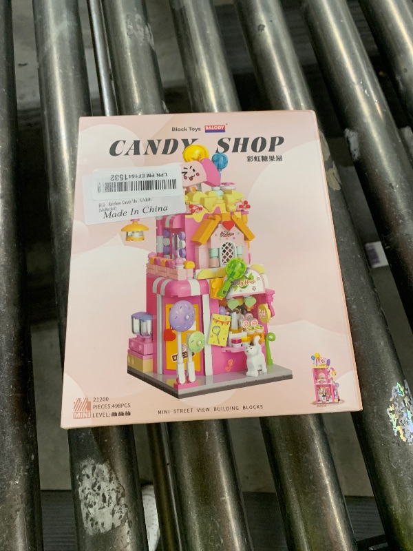 Photo 1 of Rainbow Candy House Building Blocks Model Set, City MOC Creative Store Model DIY Toys, 498 Pcs Simulation Architecture Building Bricks, Gift for Kids and Adults (Multicolor)