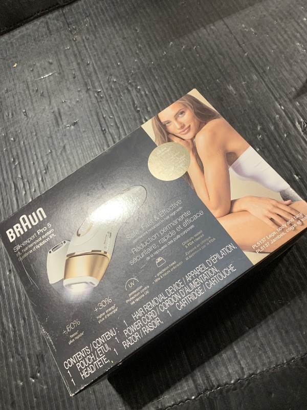 Photo 1 of Braun IPL at Home Laser Hair Removal for Women and Men, Silk Expert Pro 5 PL5137 with Venus Swirl Razor, Permanent Visible Hair Reduction in Hair Regrowth for Body & Face, Corded, PL5137