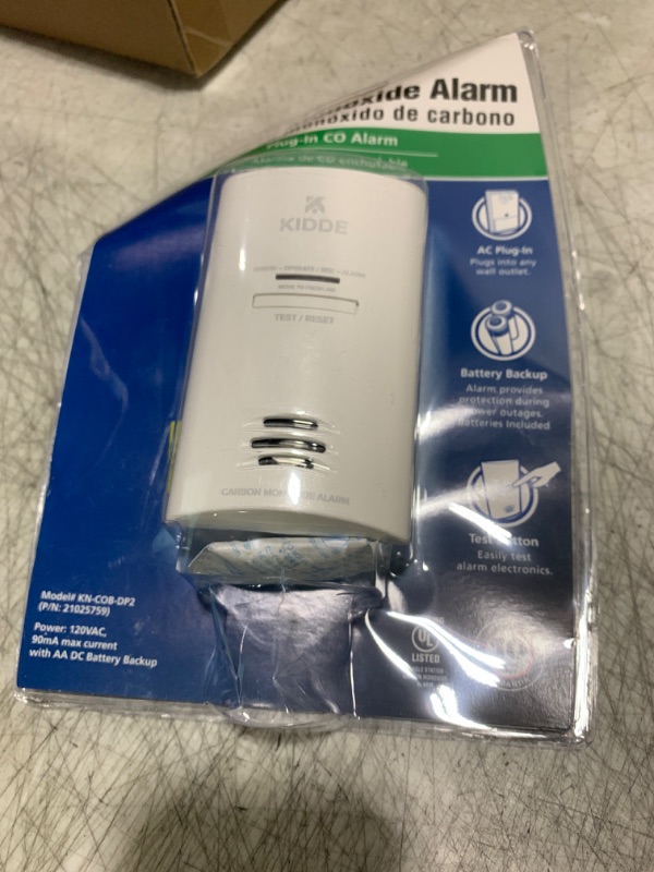 Photo 1 of Kidde Carbon Monoxide Detector, Plug In Wall with AA Battery Backup, Test-Hush Button