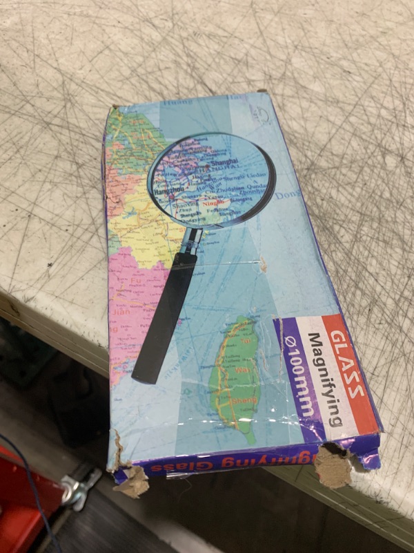 Photo 1 of 10X Magnification Handheld Magnifier Magnifying Glass Handle Low Vision Aid for Book, Maps, Classroom Science, Insect & Hobby, Seniors (100MM)