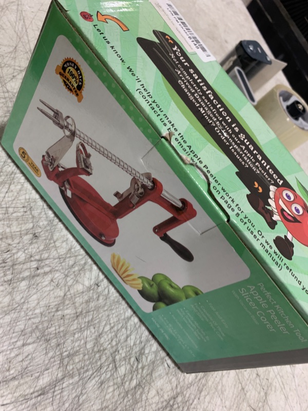 Photo 1 of Apple Peeler Corer, Long lasting Chrome Cast Magnesium Alloy Apple Peeler Slicer Corer with Stainless Steel Blades and Powerful Suction Base for Apples and Potato(Deep Red)