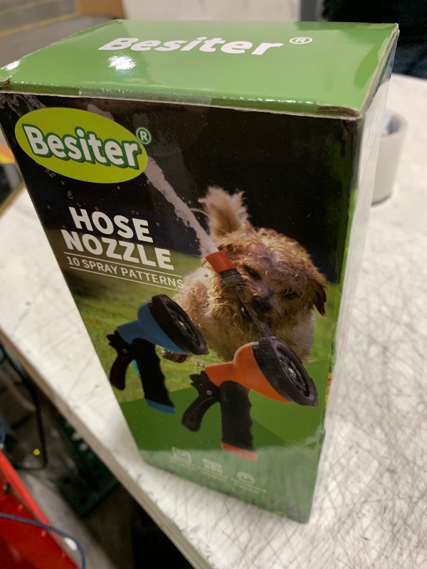 Photo 1 of Besiter Garden Hose Nozzle Sprayer: 2 Pack 10 Watering Patterns Spray Nozzles Heavy Duty Hose Head Hose Attachment