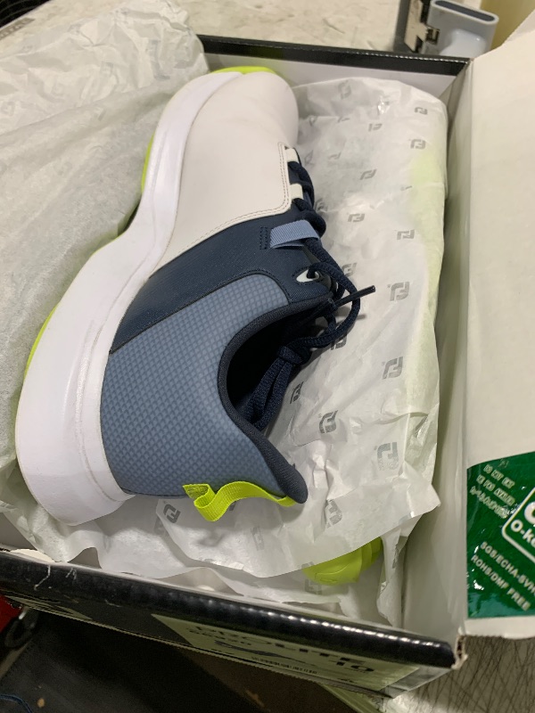 Photo 1 of FootJoy Men's Prolite Previous Season Style Golf Shoe, White/Navy/Lime, 10 Wide