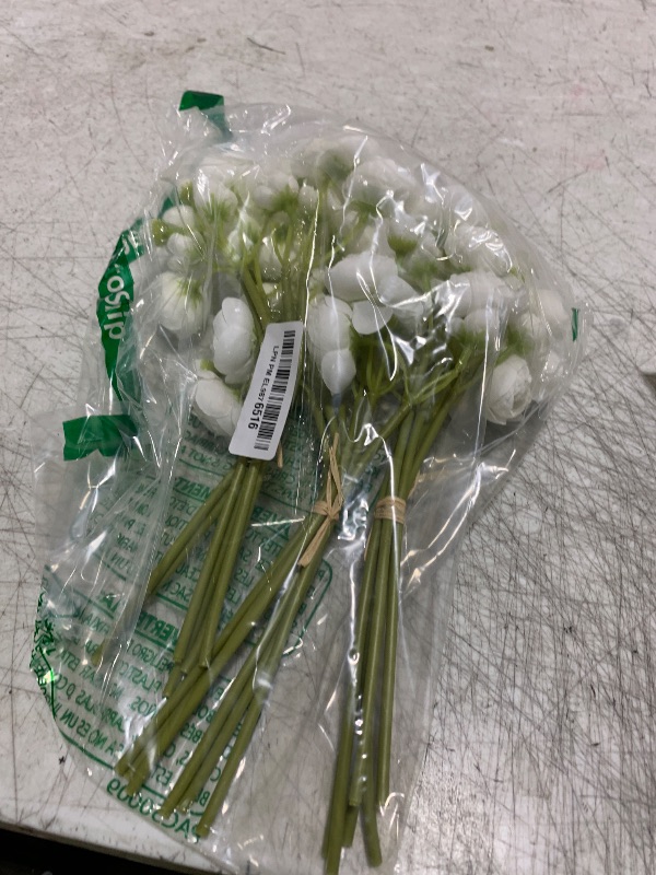 Photo 1 of Letjolt Ranunculus Artificial Flower White Silk Flowers Faux DIY Bouquet for Wedding Engagement Centerpieces Arrangements Bridal Shower Decorations Home Decor 18pcs