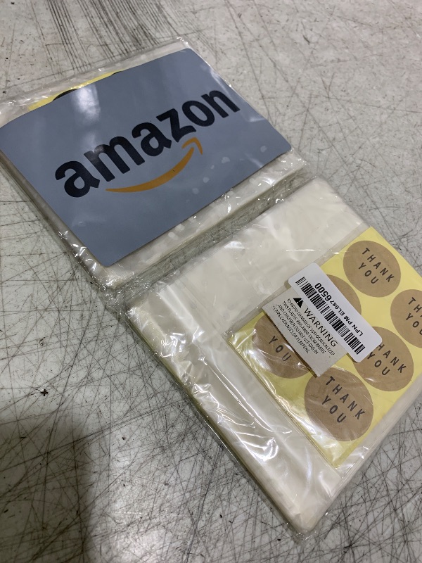 Photo 1 of NPLUX 200PACK Self Adhesive Cookie Bags Cellophane Treat Bags Thank You for Gift Giving Candy with Stickers(White Polka Dot, 5.5x5.5 INCH)