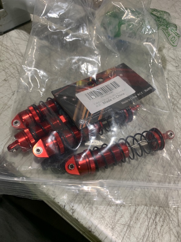Photo 1 of HobbyPark Aluminum Shocks for Arrma 1/10 Granite 4x4 Bigrock Senton Typhon 3s 6s Blx Shock Absorber Assembled Front & Rear, Replacement of AR330550 AR330551 (Set of 4) (Red)
