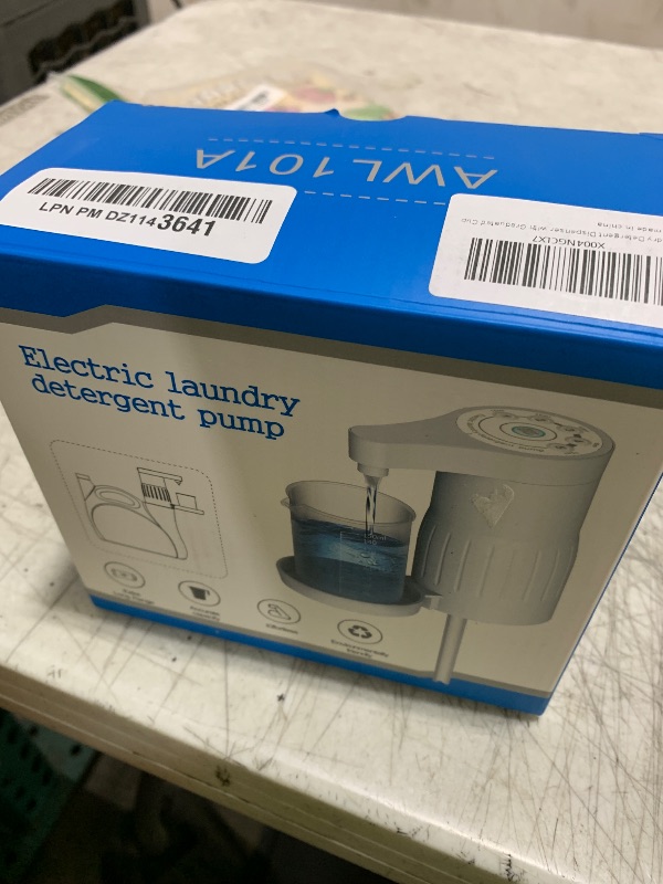 Photo 1 of Electric Laundry Detergent Dispenser with Graduated Cup, Smart Laundry Soap Pump for Liquid Detergent Containers, No-Spill Design, Reducing Women's Work for Laundry Room Organization