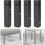 Photo 1 of Dorm Bed Risers Heavy Duty 4 Pack, 3.15” Diameter Square Metal Furniture Risers Adjustable for Bed Frame Table Legs with Diameter 1.5”-3”, Lift to 11”, 8”, 5”, 3” Height, Hold Up to 9000lbs