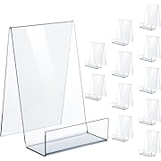 Photo 1 of 12 Pack Display Stand with Ledge, Acrylic Book Display Stand Tablet Holder Easel Holder for Displaying Pictures, Books, Albums, Music Sheets, Notebooks, Artworks, Cds, Large
