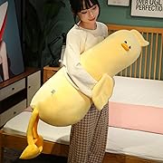 Photo 1 of PEACH CAT Long Duck Plush Pillow Cute Duck Stuffed Animal Toy Gift for Girls Boys Yellow 51.1"
