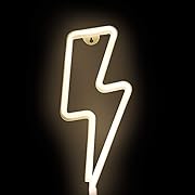 Photo 1 of Neon Decorative Lights,Neon Sign Shaped Decor Light, Wall Decor for Christmas,Birthday Party, Kids Room, Living Room, Wedding Party Decoration (Lightning)
