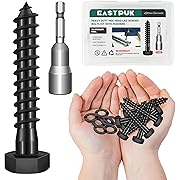 Photo 1 of (10Sets) 3/8" x 2" Hex Head Lag Screws, Heavy Duty Lag Bolts with Washers, 304 Stainless Steel, 3/8 Bolt for Wood, Partial Thread, Black Oxide
