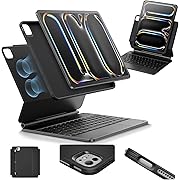 Photo 1 of ESR iPad Pro 13 Inch Case with Keyboard (M4, 2024), iPad Pro 13 Keyboard Case with Easy-Set Magnetic Stand, Portrait/Raised Modes for iPad Pro 13, Removable, Rebound 360 Series, Black
