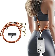 Photo 1 of MAGEASY Universal Cell Phone Lanyard - Anti-Theft Rope Crossbody Phone Strap for iPhone 16 Pro Max & Most Smartphones, for Men & Women | 6mm Orange
