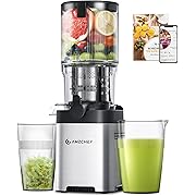Photo 1 of AMZCHEF Cold Press Juicer, 5.4" Juicer Machines with Large Feed Chute for Whole Fruits & Vegetables, Stainless Steel Juice Extractor with Large Auger, Triple Strainers, Easy Cleanup & Assembly
