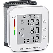 Photo 1 of MMIZOO Wrist Blood Pressure Monitor Large LCD Display BP Machine Adjustable Cuff 5.31-7.68 inch Automatic 99x2 Sets Memory with Carrying Case for Home Use (W1681)

