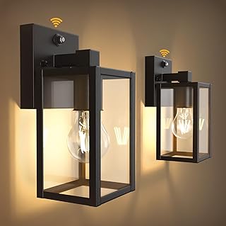 Photo 1 of Dusk to Dawn Outdoor Light Fixtures, 2-Pack Sensor Porch Lights, Waterproof Exterior Wall Sconce Lighting Lamp, Waterproof Wall Lantern for House, Doorway, Garage (Black)
