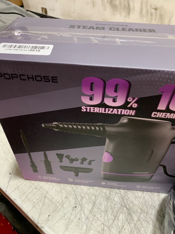 Photo 1 of POPCHOSE Handheld Steam Cleaner for Home, Portable Pressurized Steamer for Cleaning Grout, Surfaces, Bathroom, Couch, 20S Fast Heat Up, 12 Accessories, Steam Adjustable, Safety Lock, Graypurple