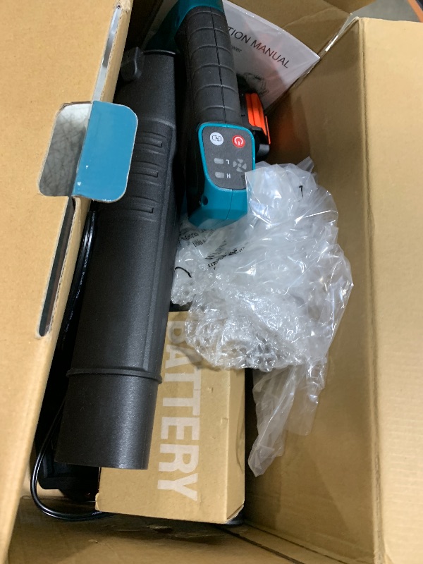 Photo 1 of Leaf Blower, Electric Leaf Blower Cordless with 2 Batteries and Charger, 2 Speed Mode, Lightweight Cordless Leaf Blowers for Lawn Care, Yard, Sidewalk, Blowing Leaves, Non-Slip Hand Blower
