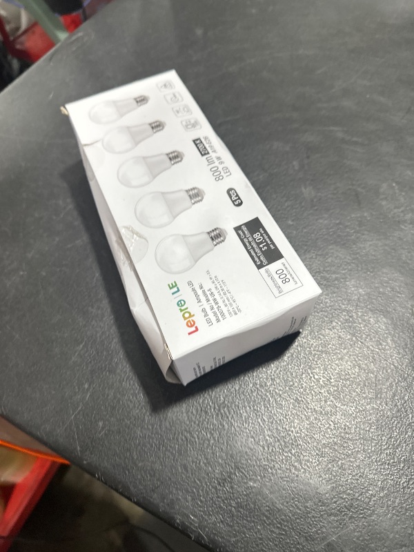 Photo 1 of LE LED Light Bulbs 60 Watt Equivalent, 9W 800 Lumens Non-Dimmable, Soft Warm White 2700K, A19 E26 Standard Medium Base, 10000 Hour Lifetime 5 Count (Pack of 1)