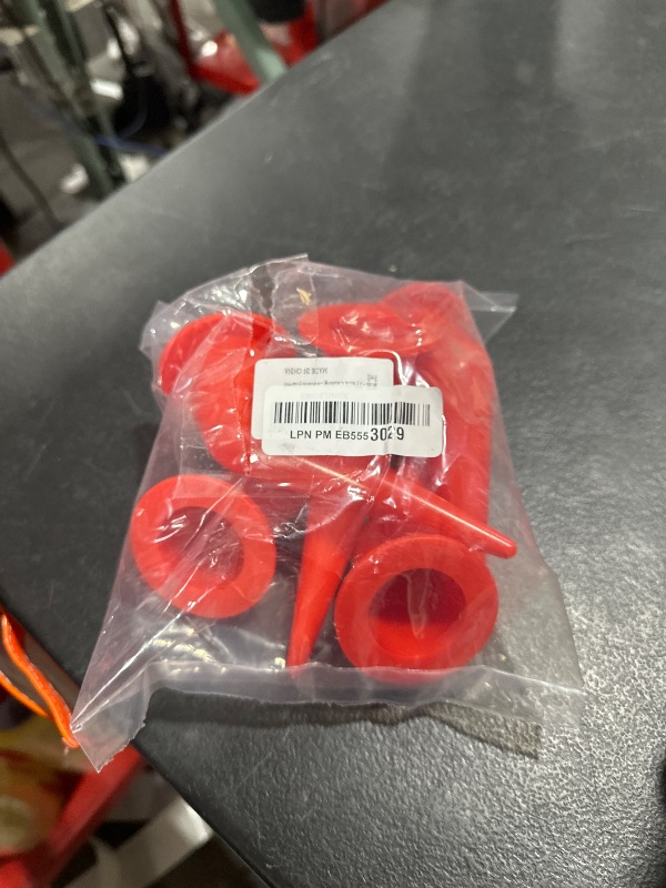 Photo 1 of Caulking Nozzle for Caulking Gun, Reusable Caulk Nozzle Applicator, Durable Epoxy Piston Caulk, Replacement Extension Tool Supplies Applied in the Construction (Curved Red-5Pack)…