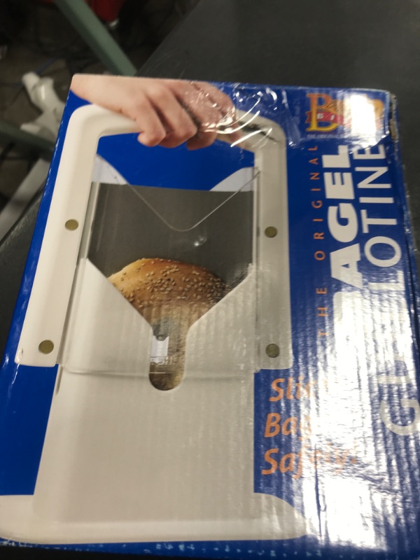 Photo 1 of Hoan The Original Bagel Guillotine Universal Slicer, 9.25-Inch, White - Manual High-Precision Slicer