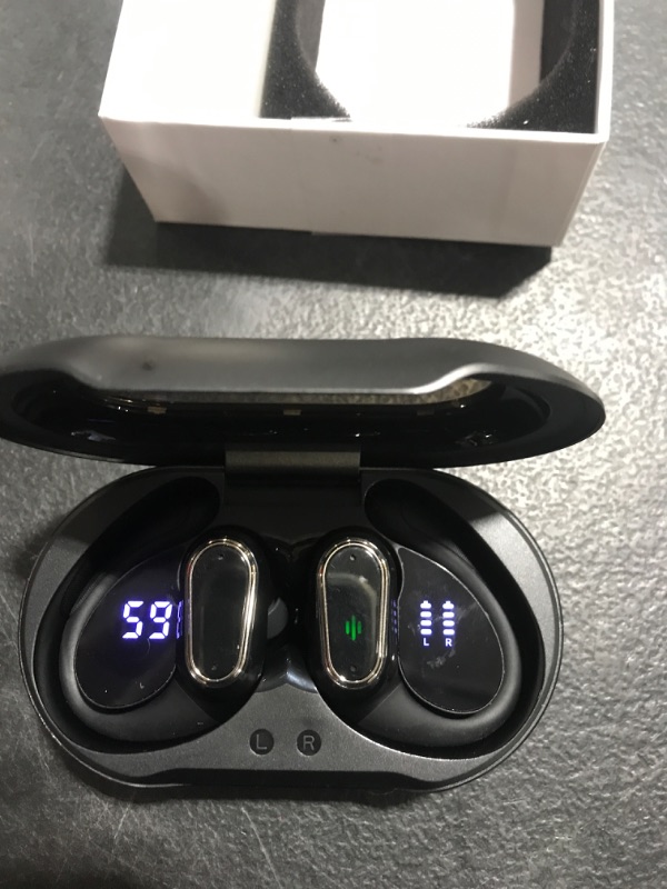 Photo 1 of Wireless Earbuds, 2025 Bluetooth 5.4 Headphones Sport, Bluetooth Earbuds with ENC Noise Canceling Mic, 50H Stereo Wireless Headphones IP7 Waterproof with Earhooks, Dual LED Display for Workout/Running