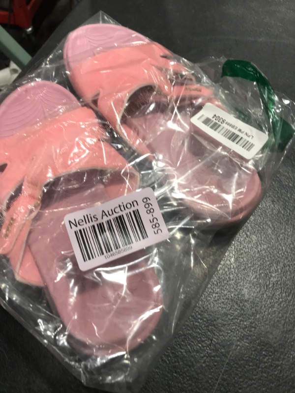 Photo 1 of KuaiLu Womens Fashion Orthotic Slides Ladies Lightweight Athletic Yoga Mat Walking Sandals Slip On Thick Cushion Recovery Slippers Sandles Comfortable Plantar Fasciitis Arch Support Pink Size 8