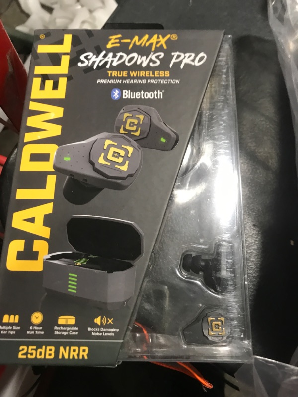 Photo 1 of Caldwell E-MAX Shadows Pro - Electronic Hearing Protection with Ambient Sound Amplification, Bluetooth, Rechargeable Case for Shooting, Range
