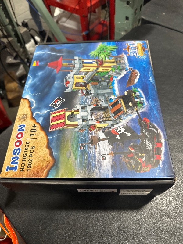 Photo 1 of INSOON Pirate Castle Building Set with Light, 3 Modes Big Pirates Ship Bay Building Block 1502 PCS, Medieval Pirate Wharf House Construction Model Toy Home Decor for Adults Teens Boys Girls 10+