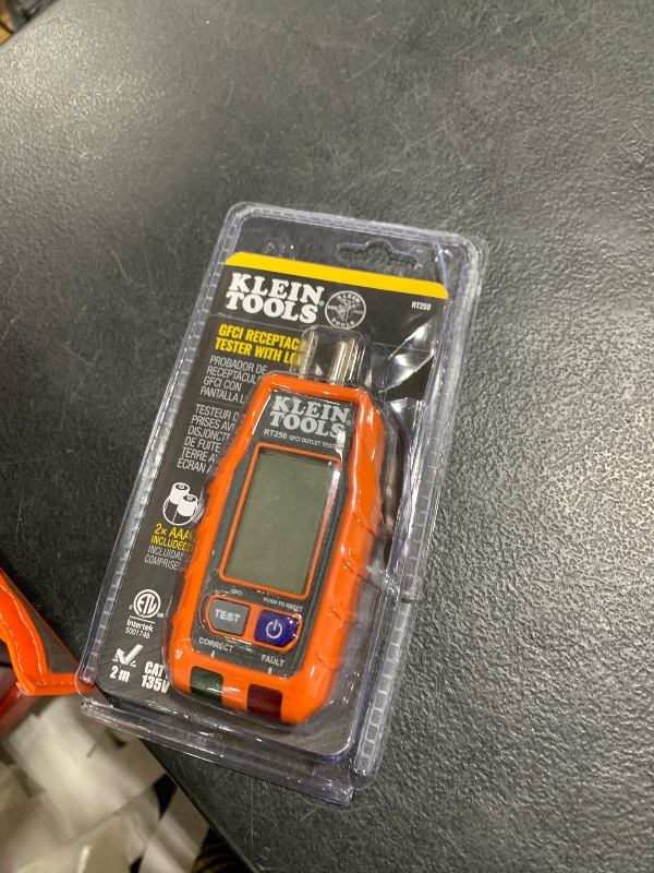 Photo 1 of Klein Tools RT250 GFCI Outlet Tester with LCD Display, Electric Voltage Tester for Standard 3-Wire 120V Electrical Receptacles