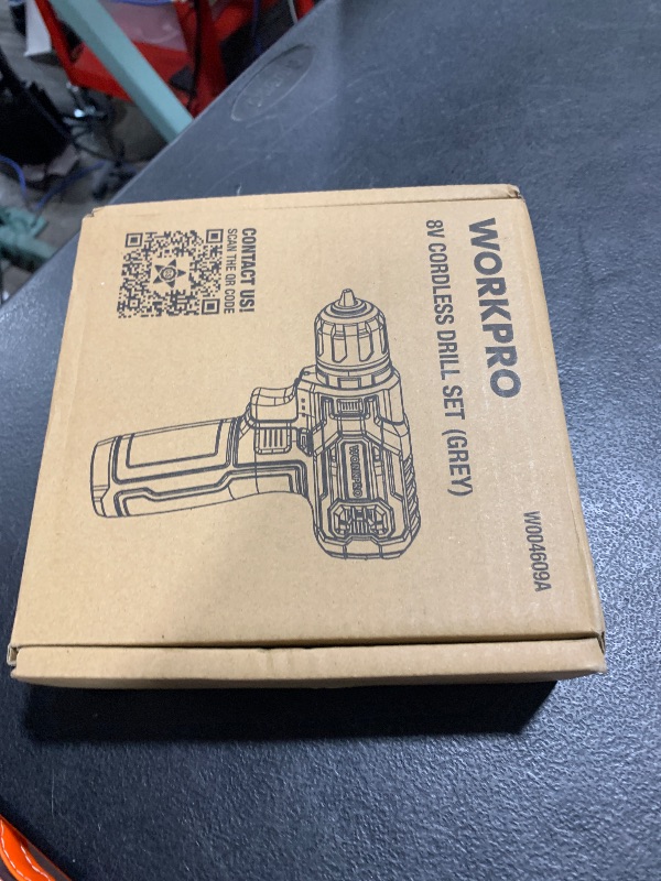 Photo 1 of WORKPRO 8V Cordless Drill Driver Kit with 53pcs Bit Set, 2.0Ah Electric Drill with 3/8" Keyless Chuck and Variable Speed Trigger, Portable for Home Improvement, DIY